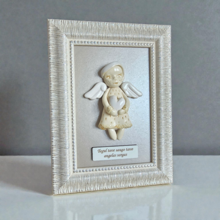 Angelas sargas rėmelyje 15x20 cm