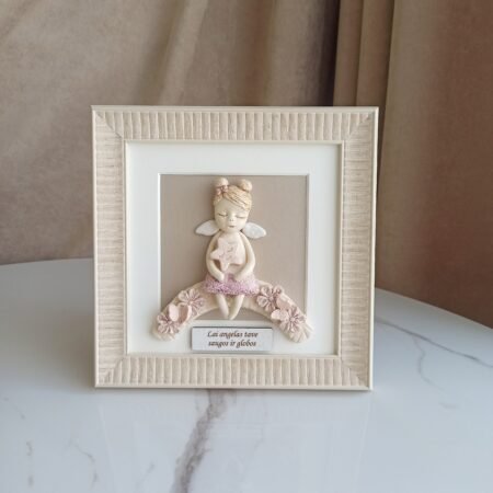 Angelas ant arkos su žvaigždele 19x19cm