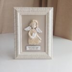 Keramikinis angelas rėmelyje Mergaitė 15x20cm