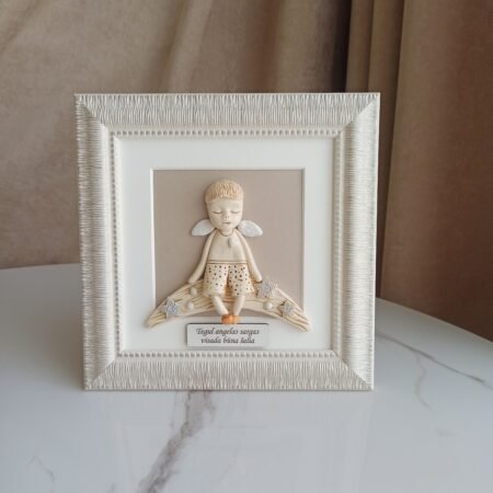 Keramikinis angelas žvaigždėse 20x20cm